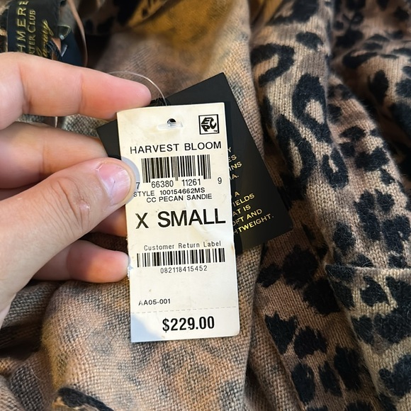 CHARTER CLUB 100% Cashmere Hooded Cheetah-Print Cardigan XS and PP PRICE FIRMM - Picture 5 of 8